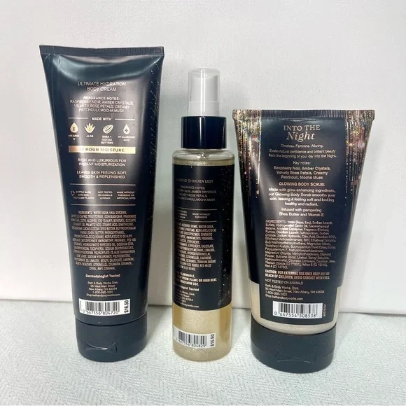 Bath & Body Works Into The Night Gift Set Body Cream Body Scrub Mist Set Nwt - Picture 3 of 4